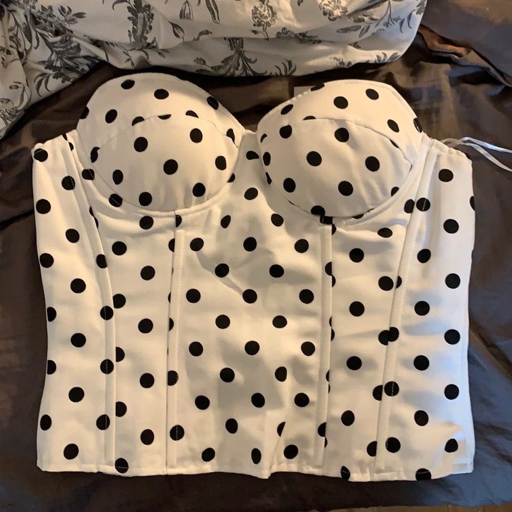 Polkadot bustier top